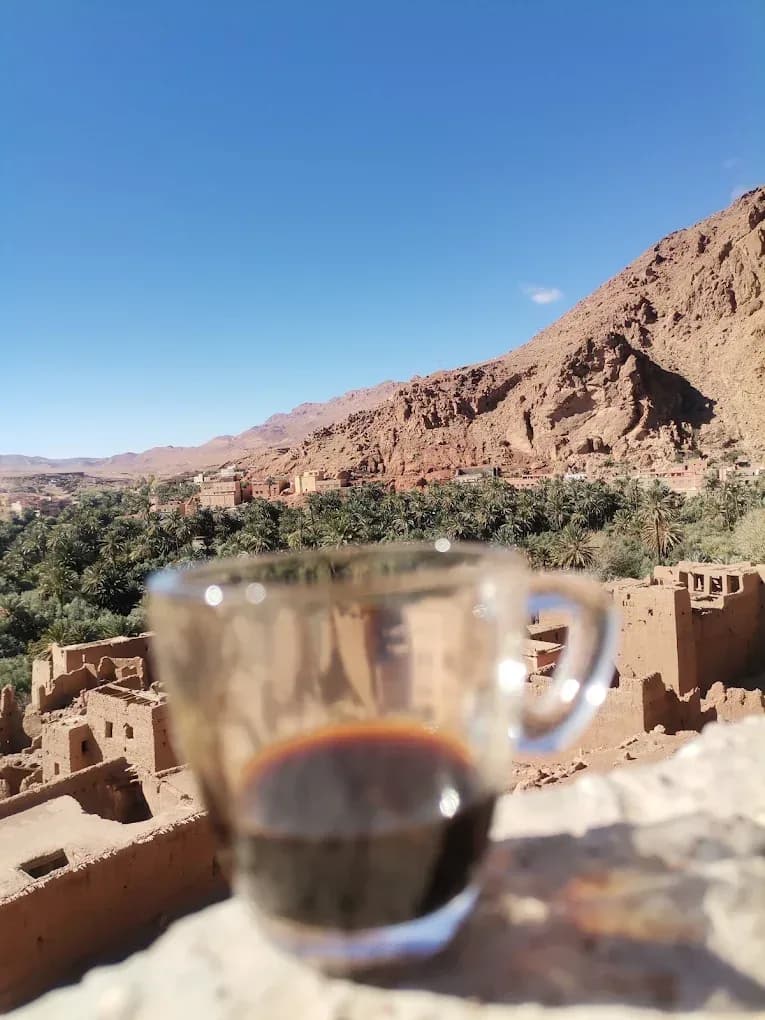 Tea with a view of the Todra Valley
