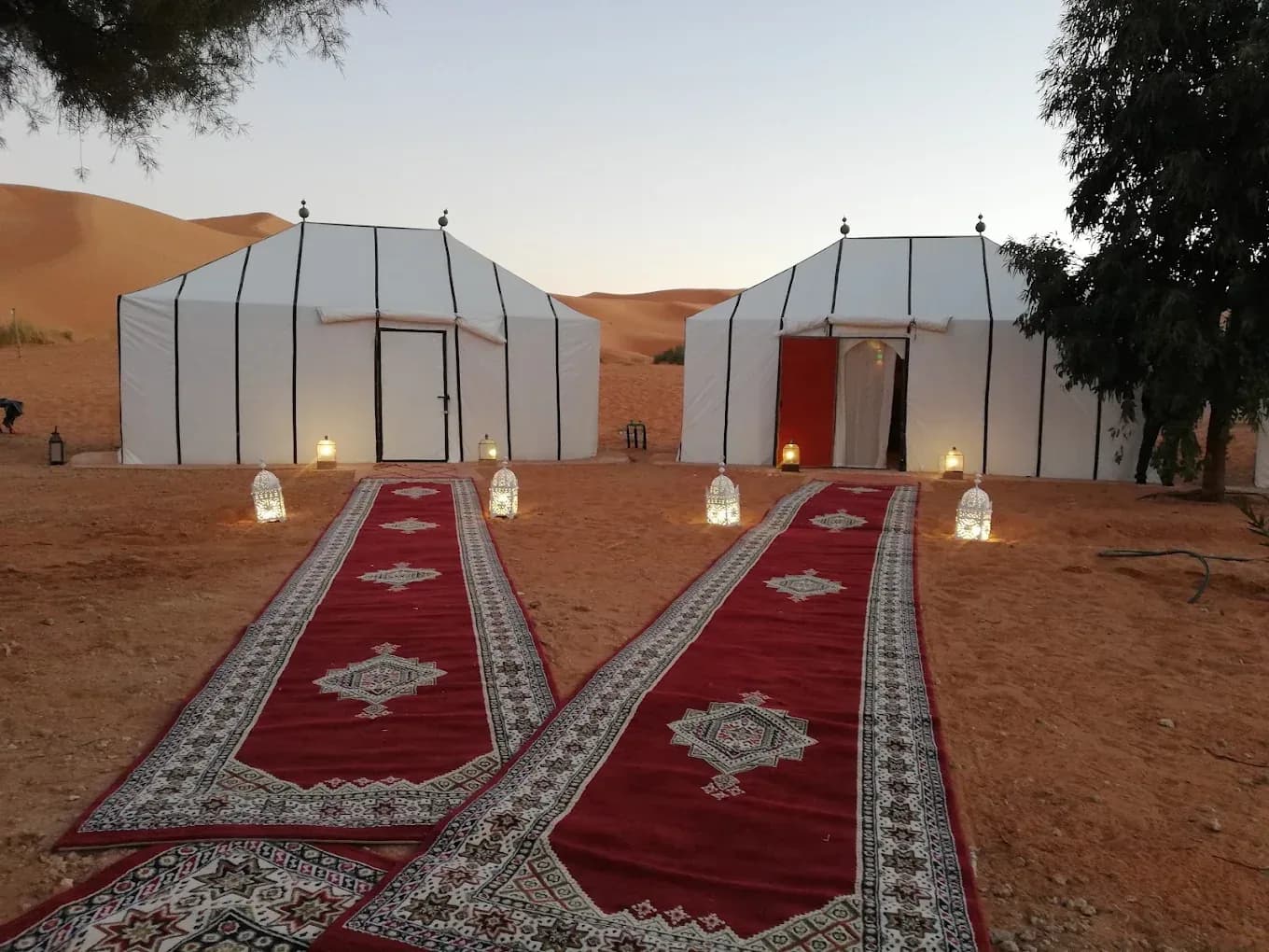 Entrance to a luxury desert camp