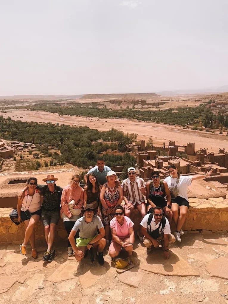 Group of travellers at a viewpoint