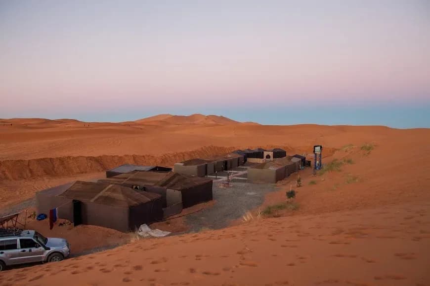 Nomad camp seen from a dune