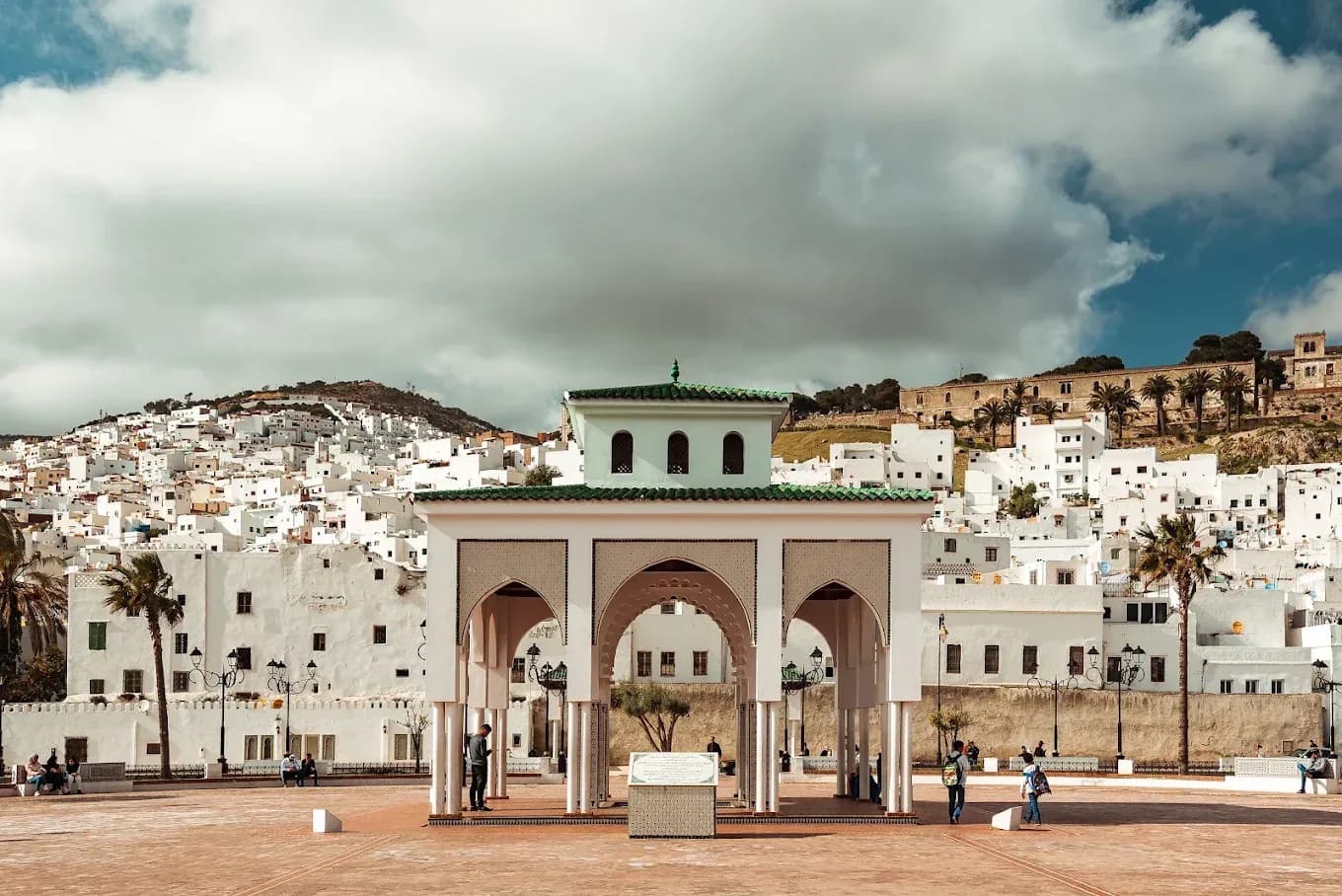 Royal Palace square in Tetouan with the white medina