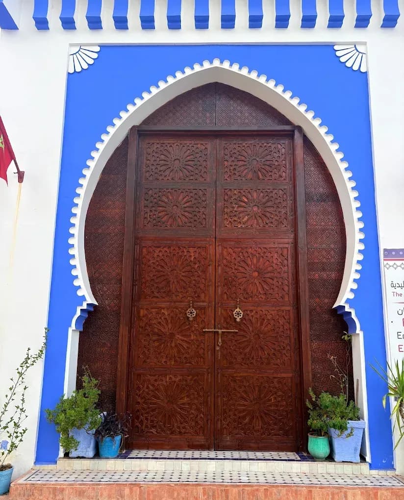 Blue door in the Tangier medina