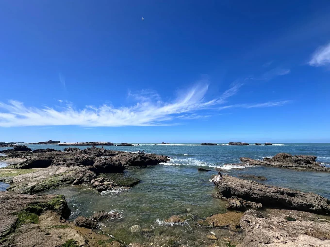 Rocky Atlantic coast under a blue sky