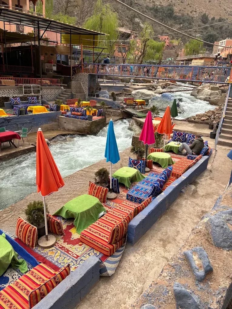 Terrazas sobre el río en el Ourika