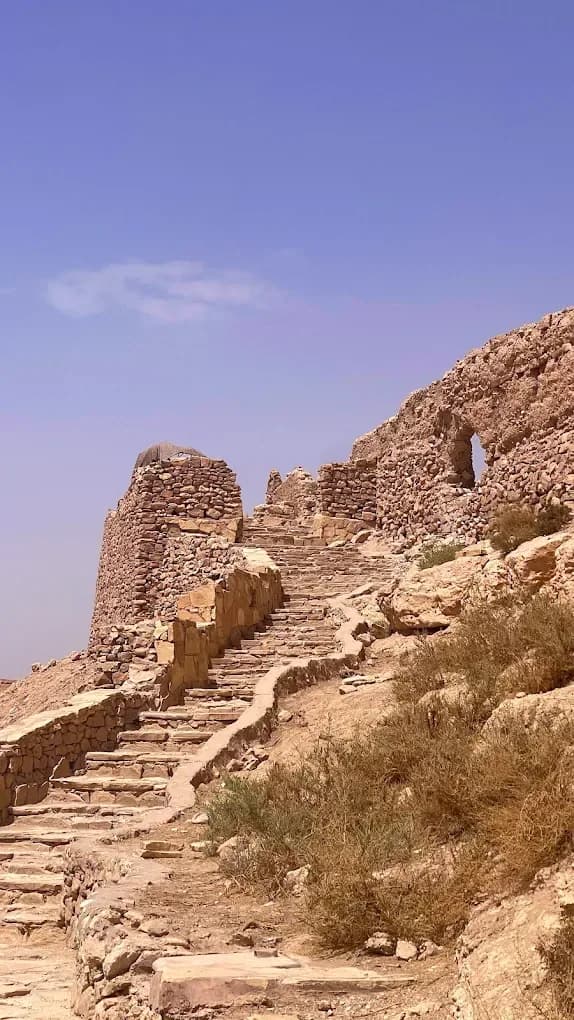Ruins of a kasbah on a hillside